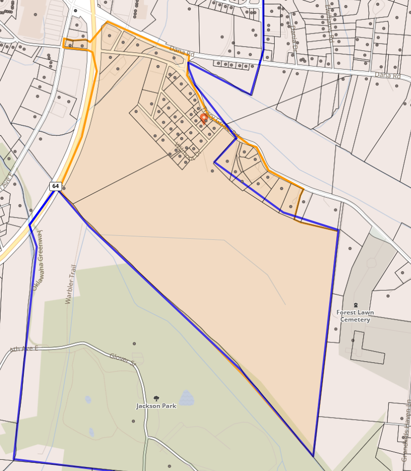 Map of Tracy Grove Rd, East Dogwood Ln, & Wilmont Dr in Hendersonville