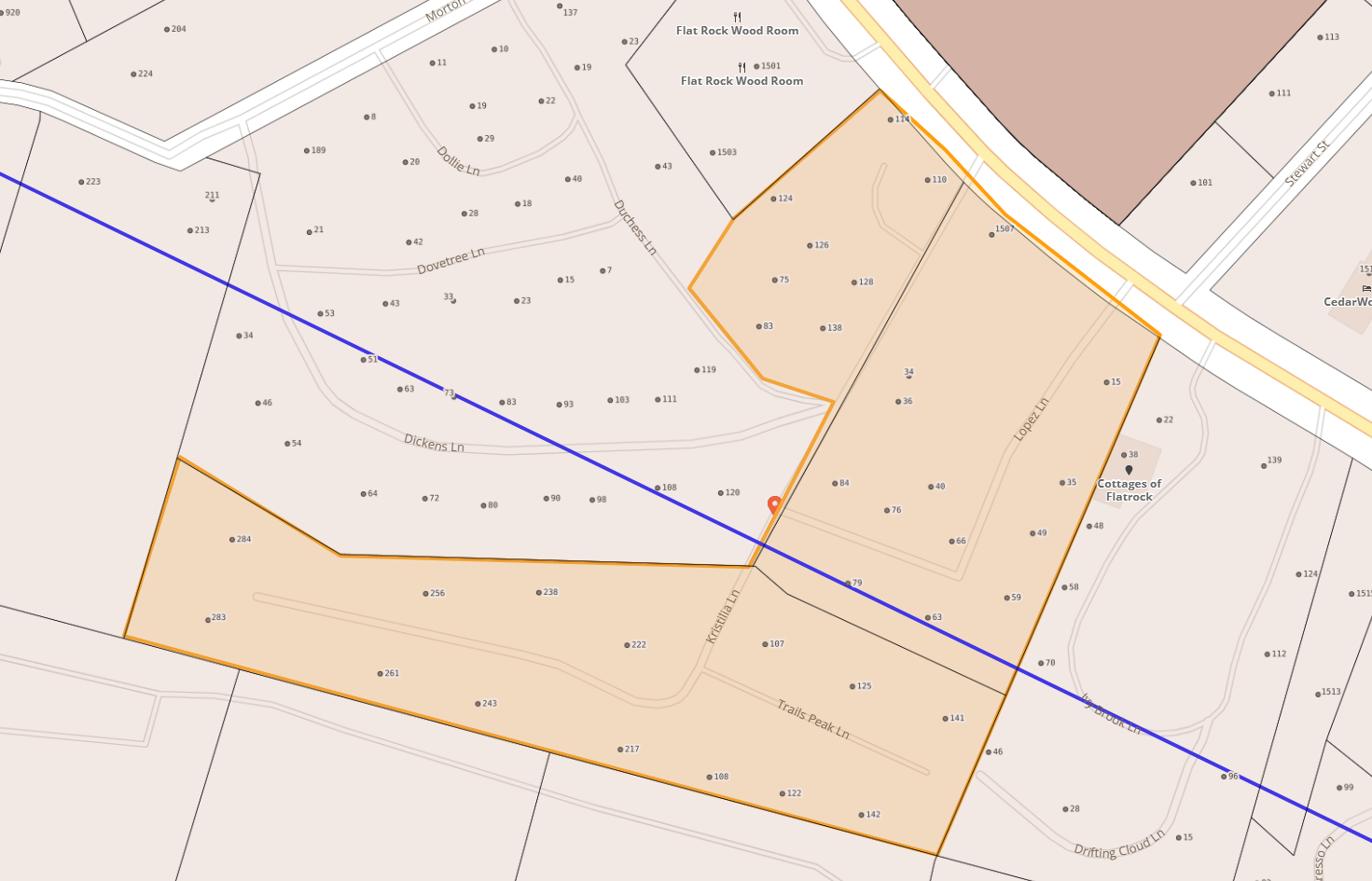Map of Kristilia Ln in Hendersonville