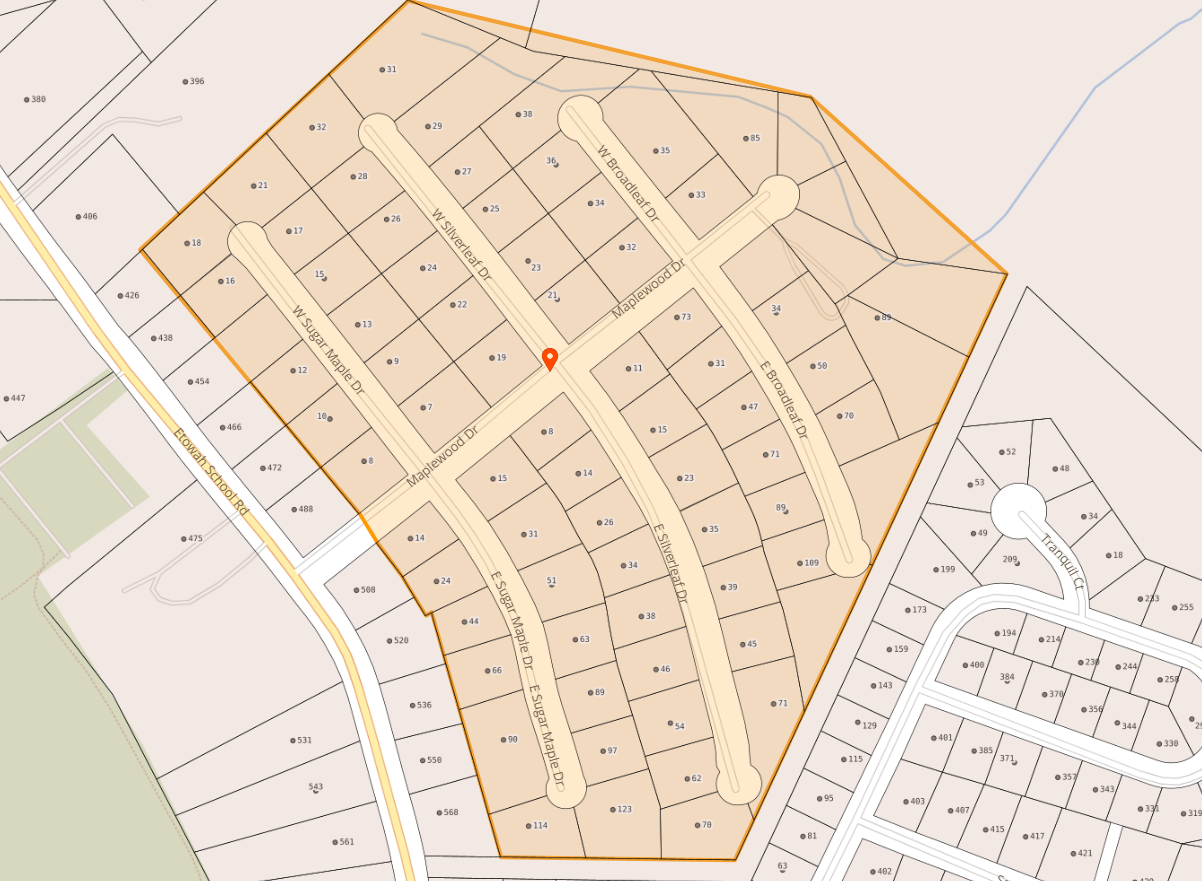 Map of Maplewood Dr in Etowah Map of Maplewood Dr in Etowah