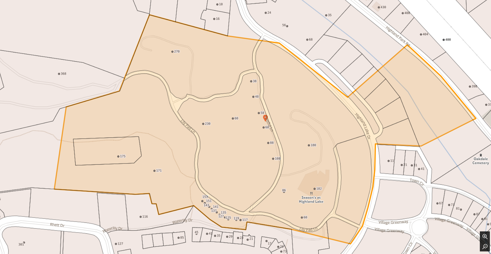 Map of Highland Lake Dr in Flat Rock- Part 2