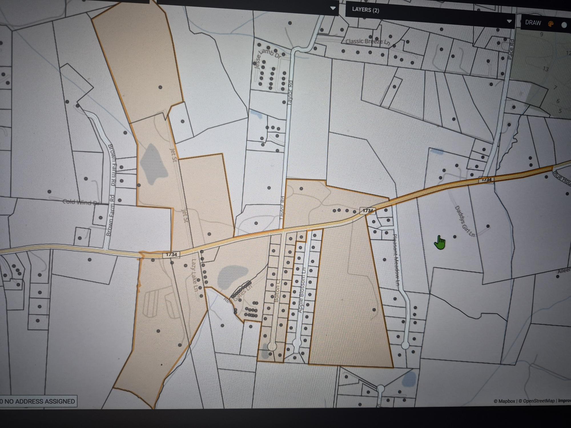 Map of Sugarloaf road from sugarloaf elementary to blue house road