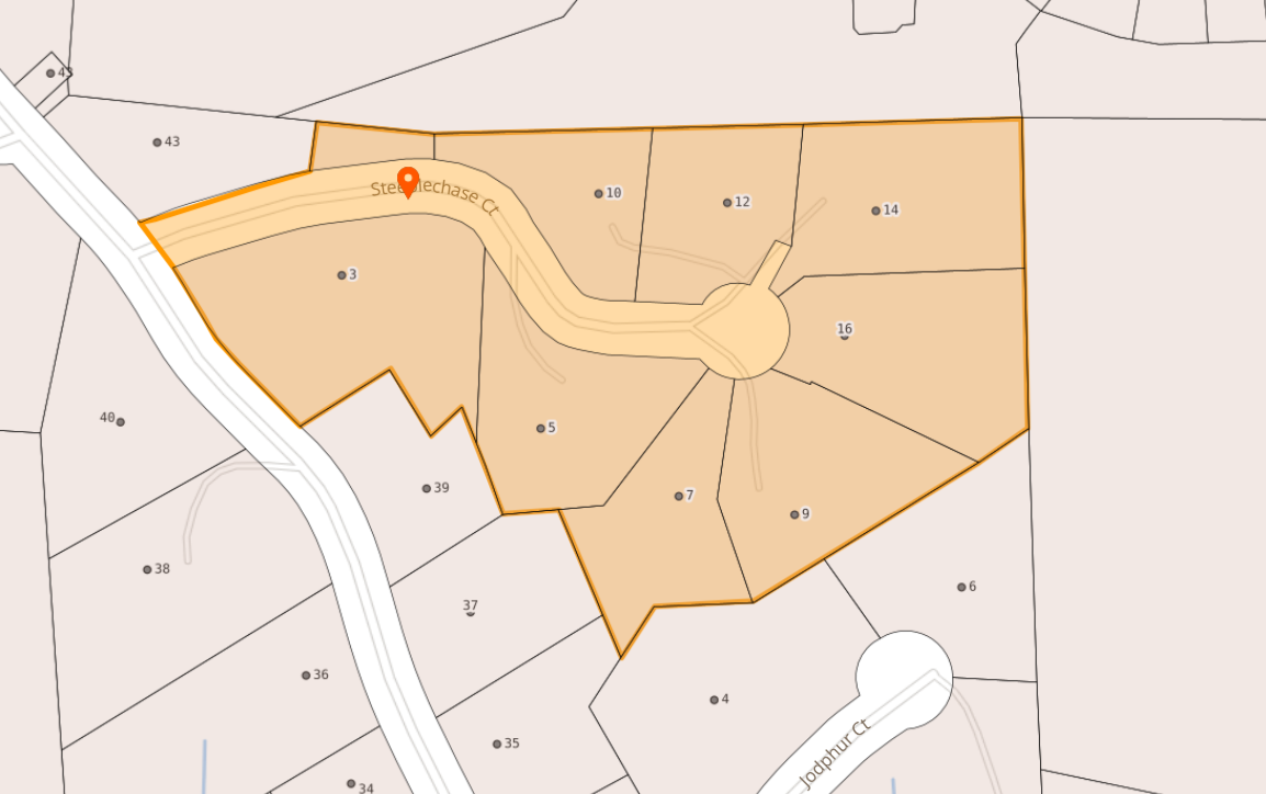 map of Steeplechase Court