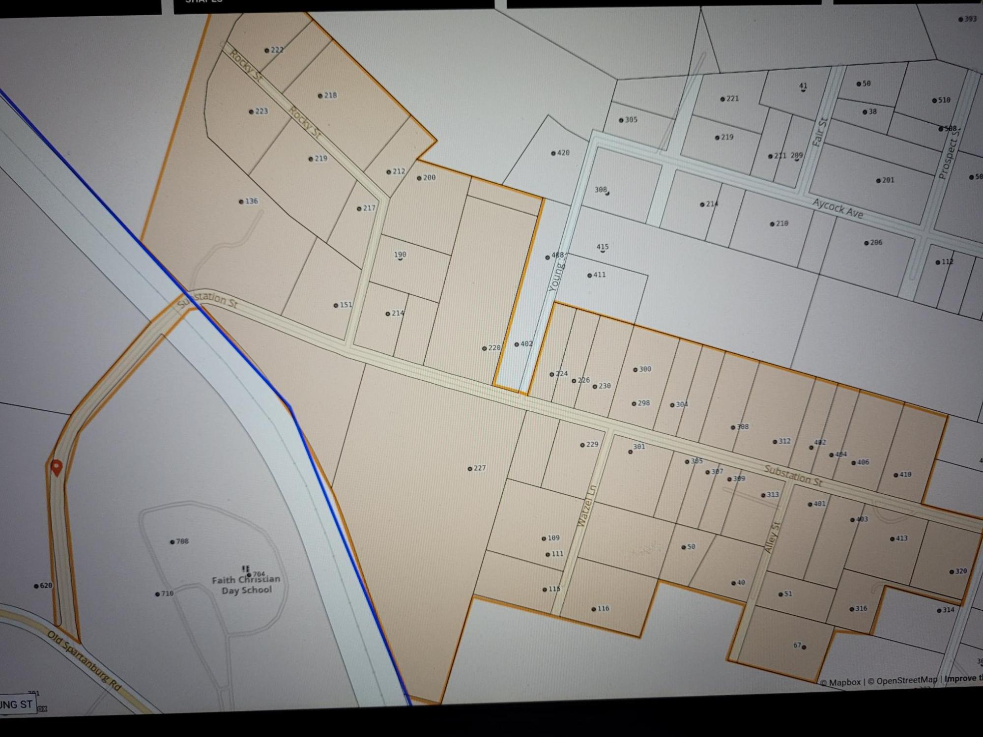 Map of Substation St from South Grove st to Glover St