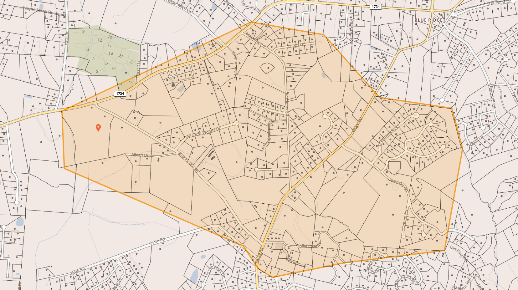 Map of Water repair affecting Sugarloaf Rd, Blue House, Academy, Largo, Owensby, Cider Hill