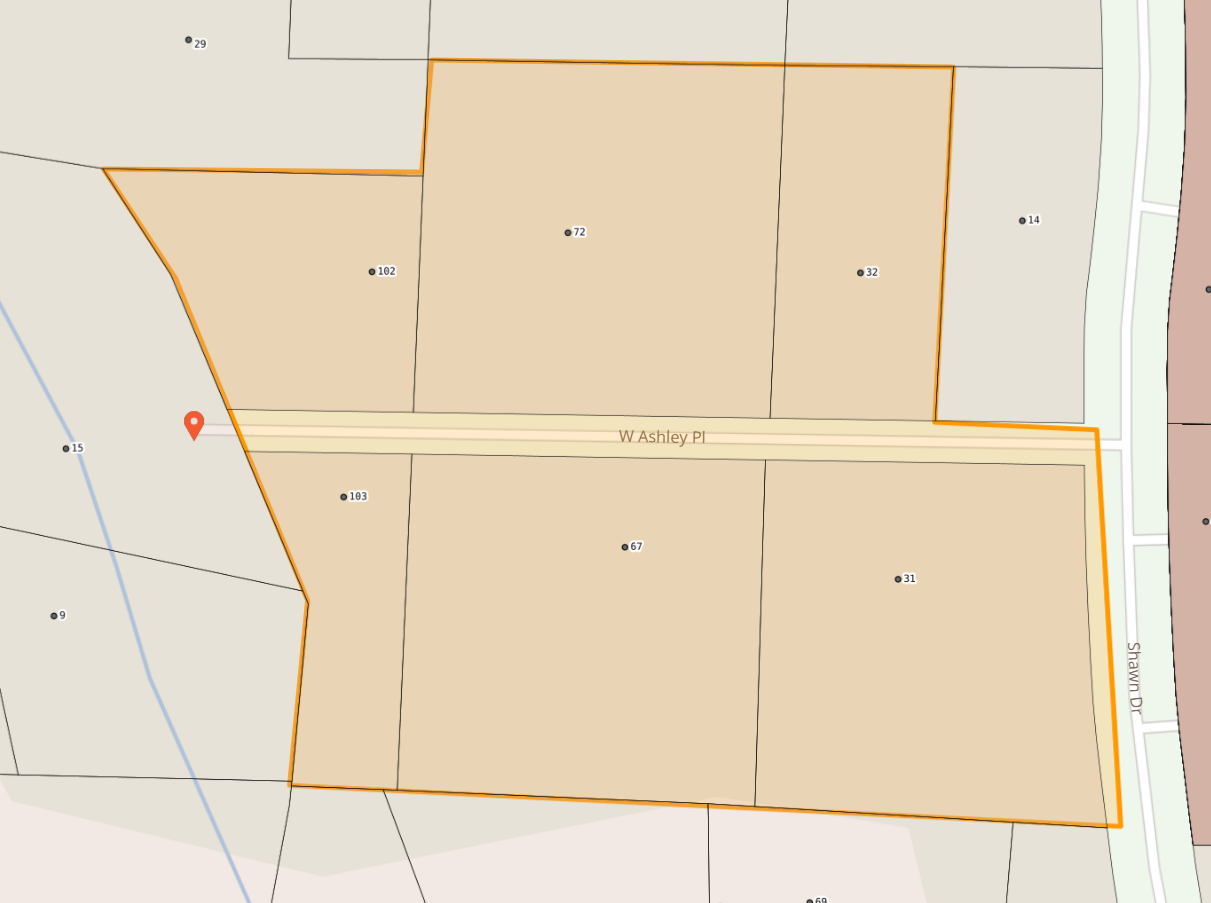 map of West Ashley Place in Etowah