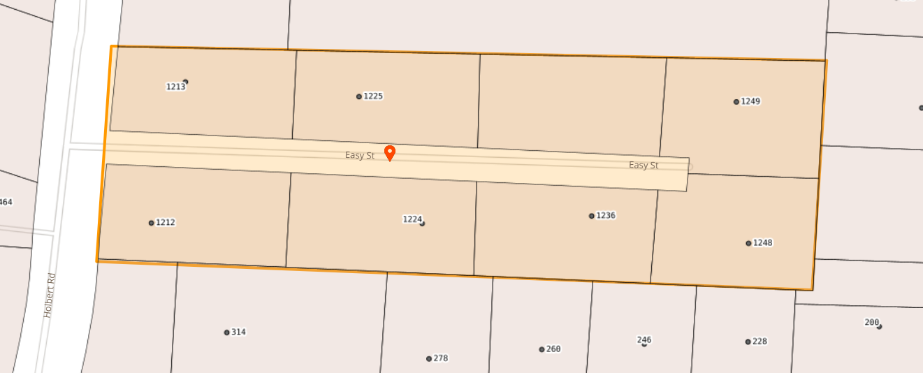 Map of Easy St in Hendersonville