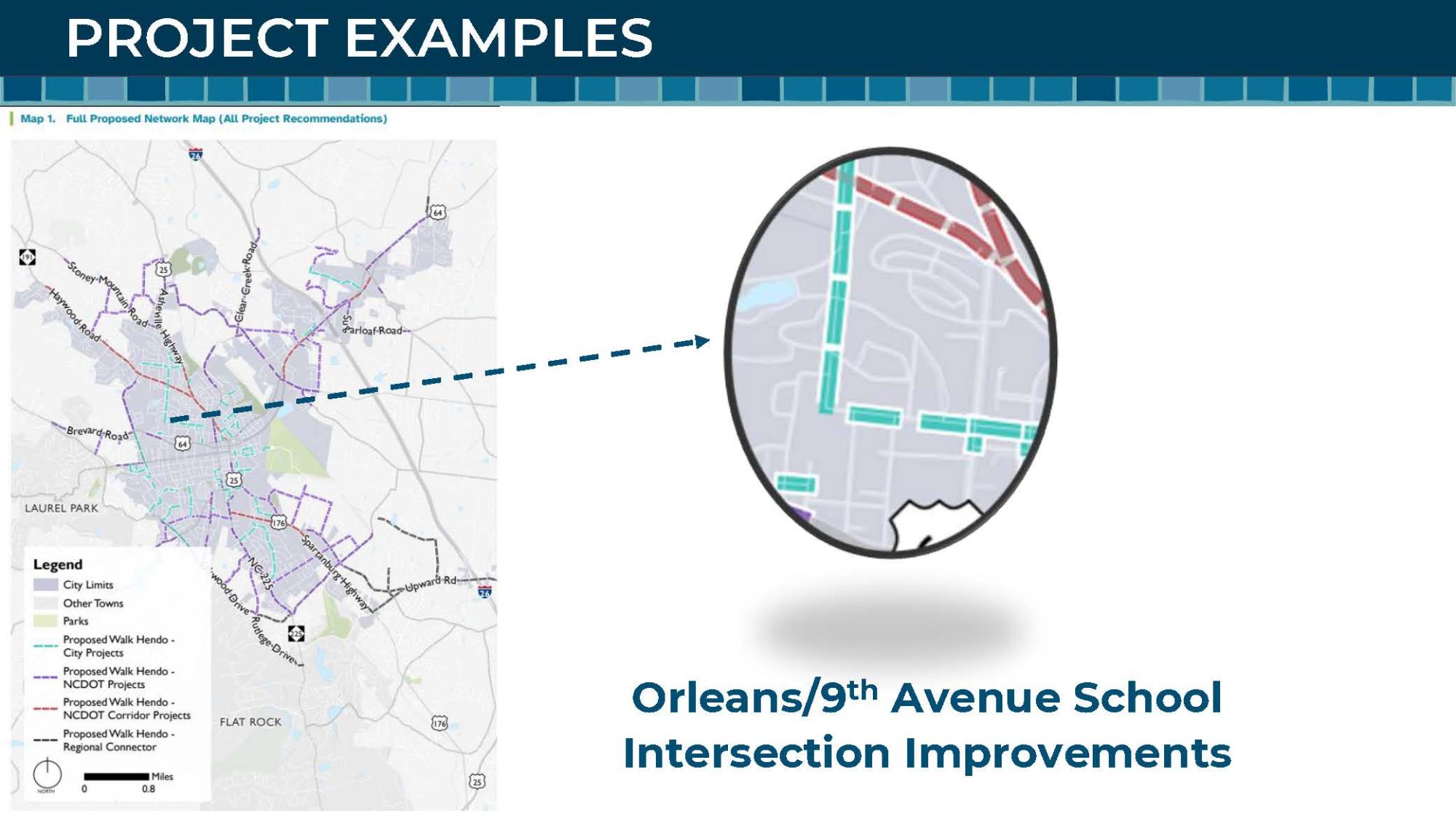Map showing Orleans and 9th Ave Improvements