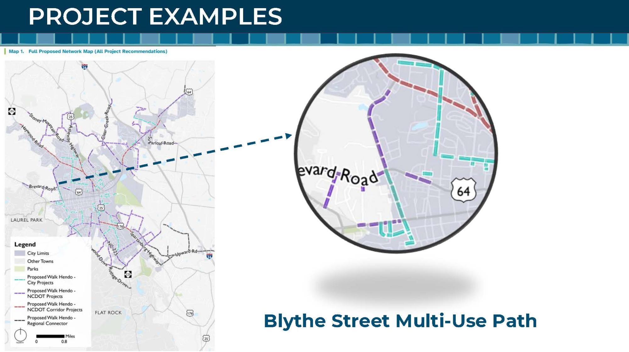 Map showing Blythe Street Multi Use Path