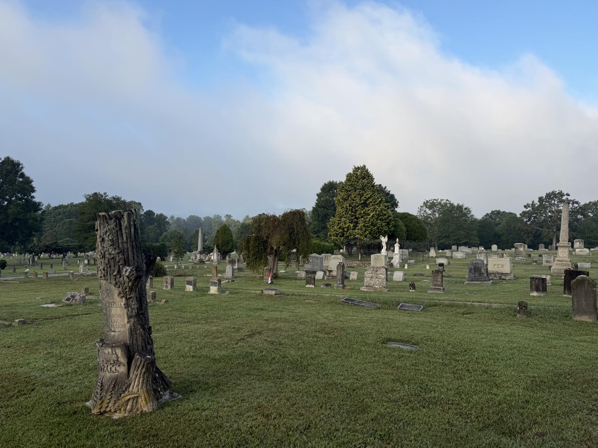 Oakdale Cemetery with historic headstones