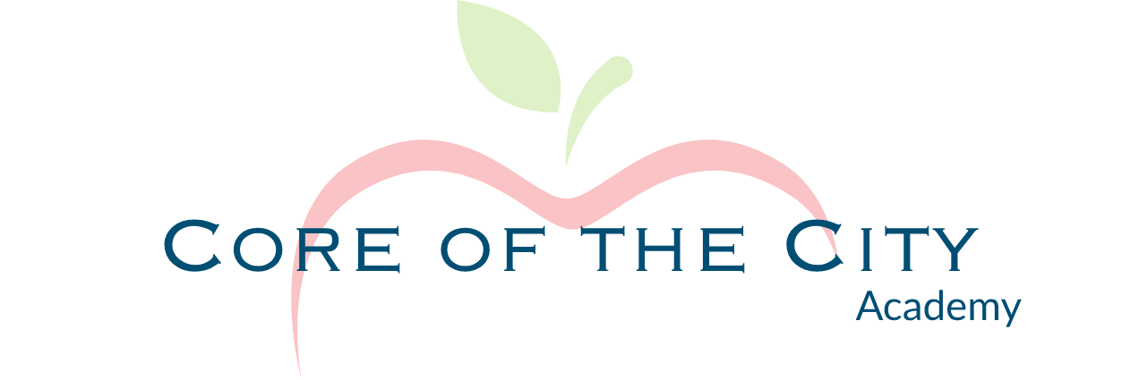Core of the City Academy Logo Core of the City Academy Logo, with the top of an apple slice