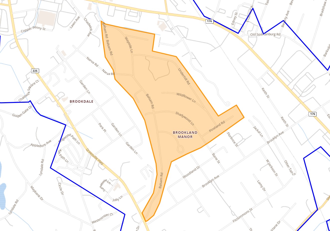 map of brookland manor area