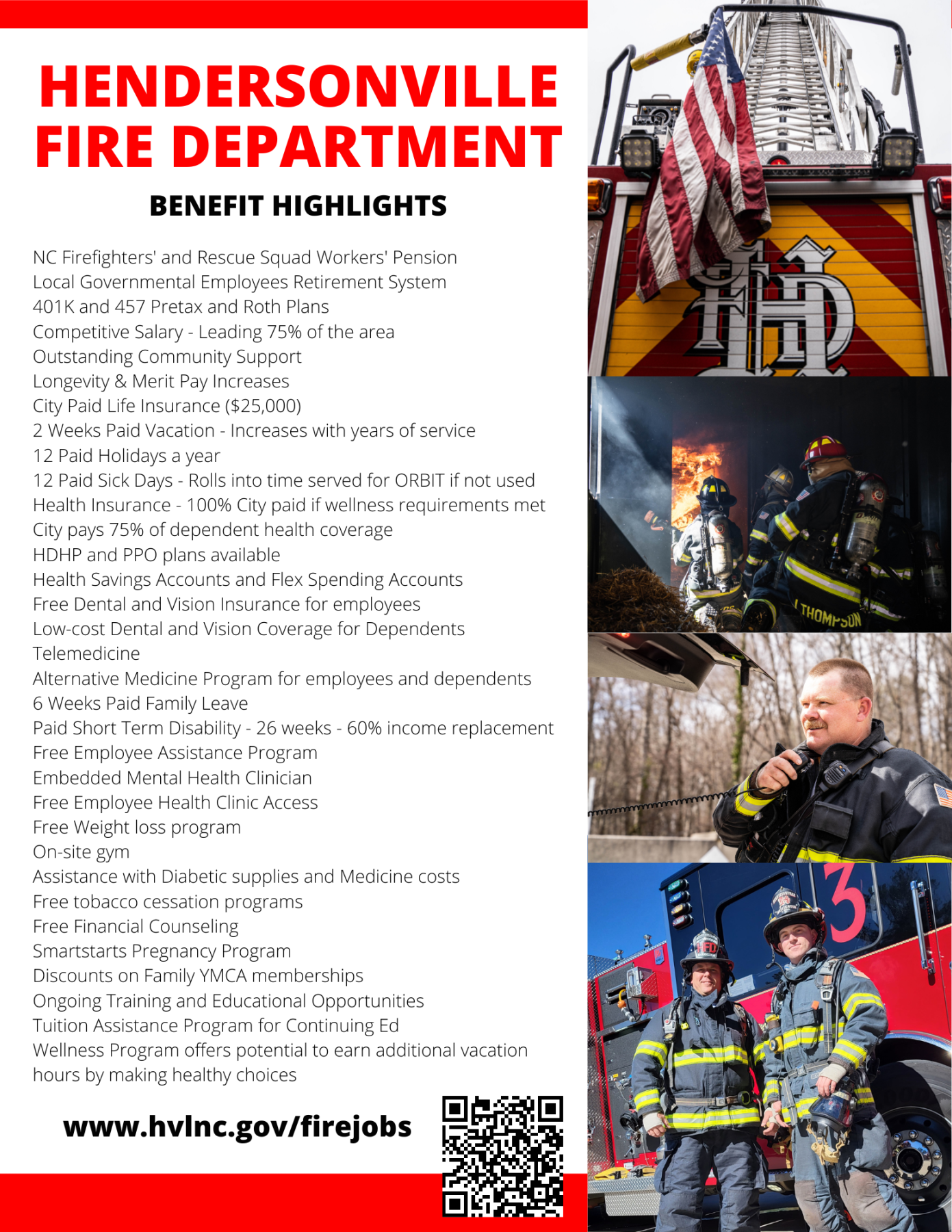 flyer with photos of firefighters