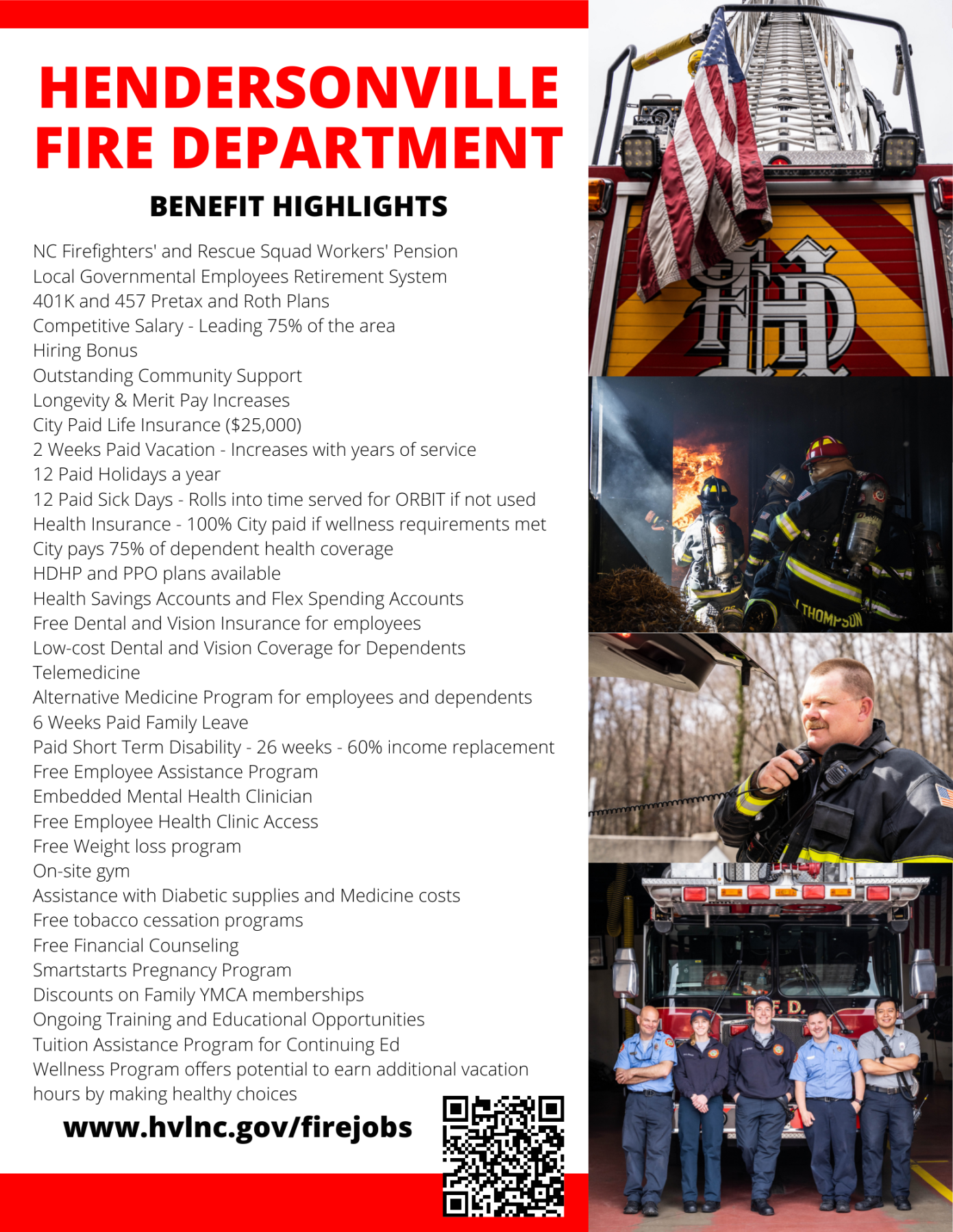 flyer with photos of firefighters