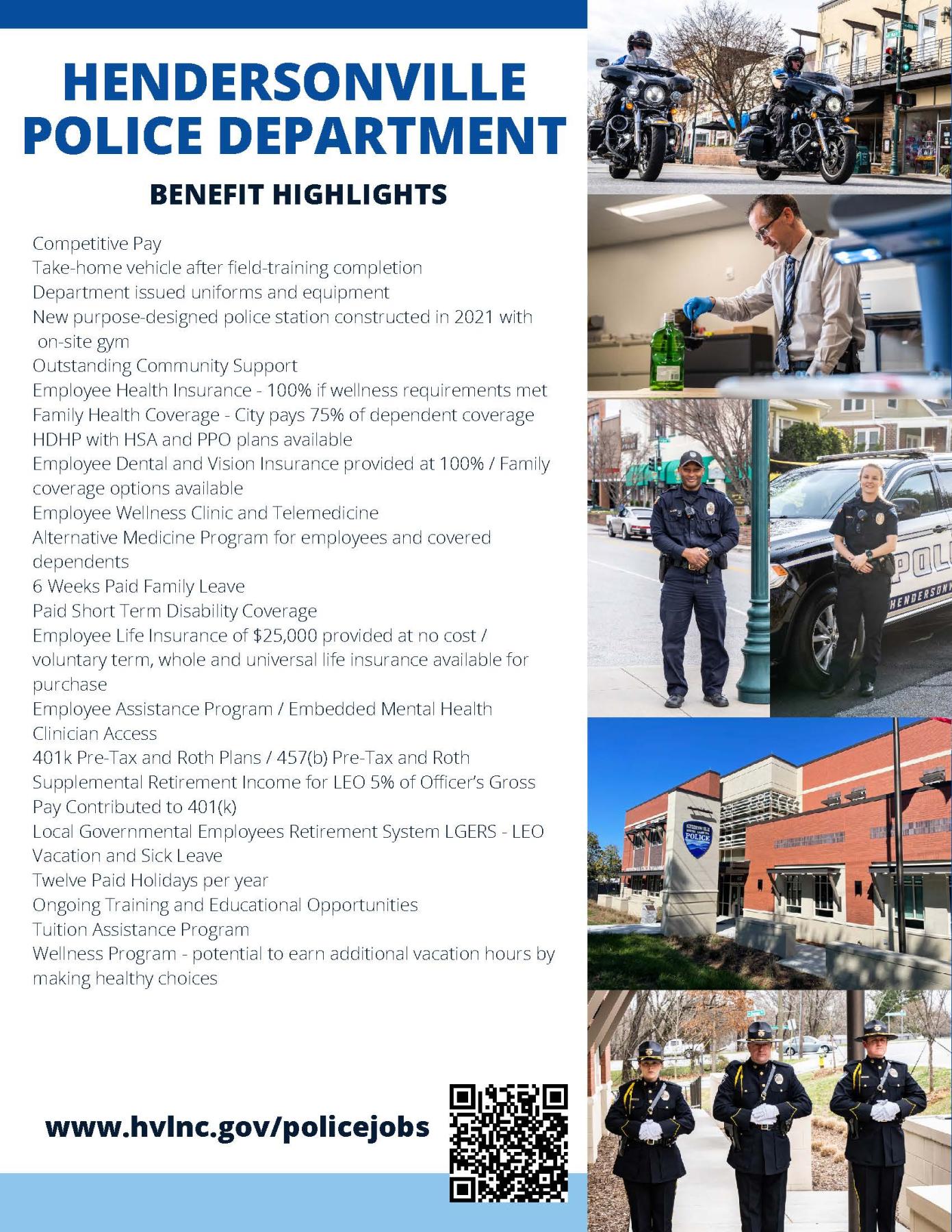 images of officers listing benefits