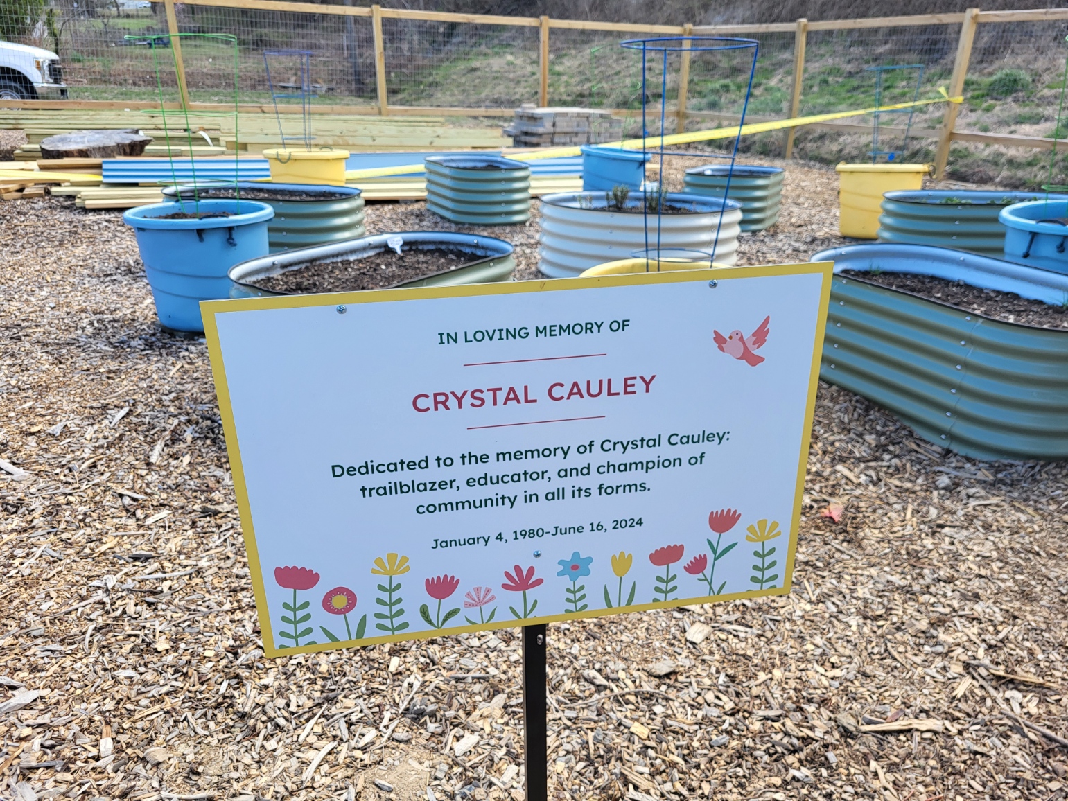 Crystal's Children's Garden in memory of Crystal Cauley