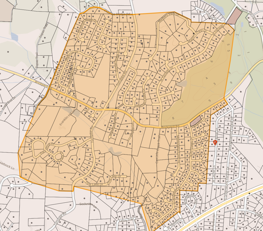 Map of Brickyard Road in Etowah