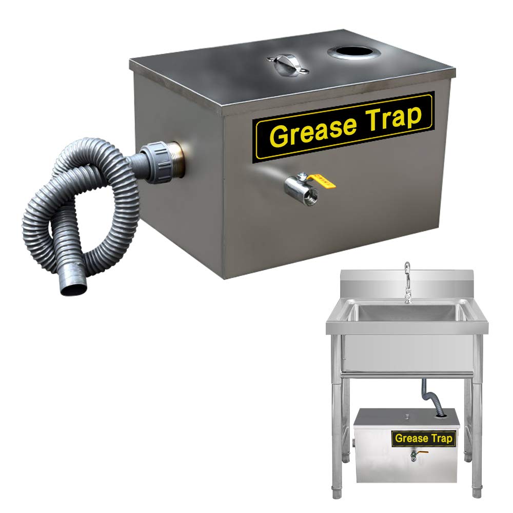 A grease trap under the sink