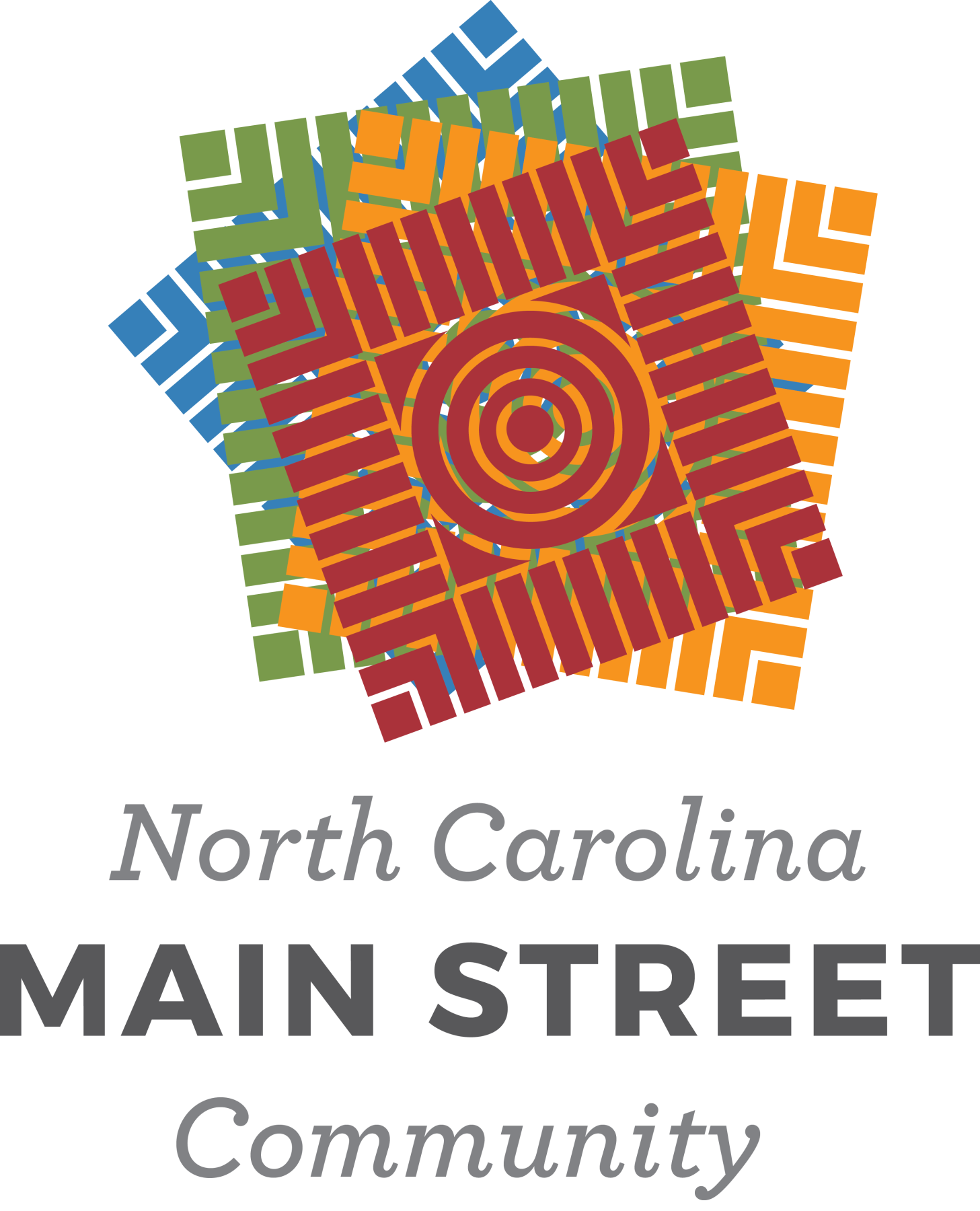 Logo that spells out North Carolina Main Street Designated Community