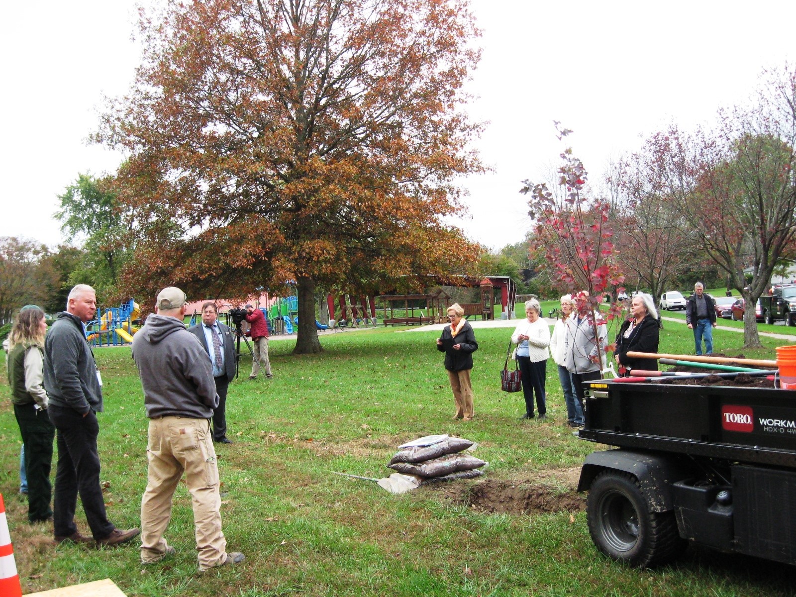 people planting trees