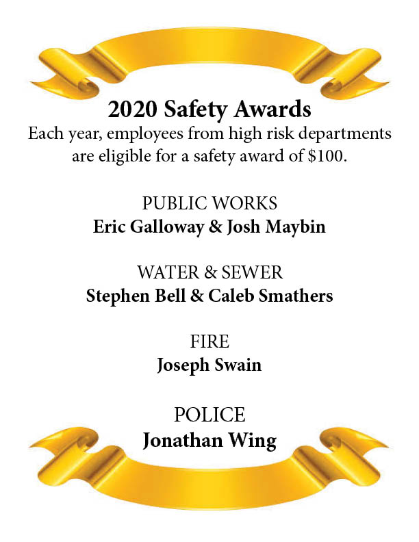 2020 Safety Awards | City of Hendersonville, NC | Official Website