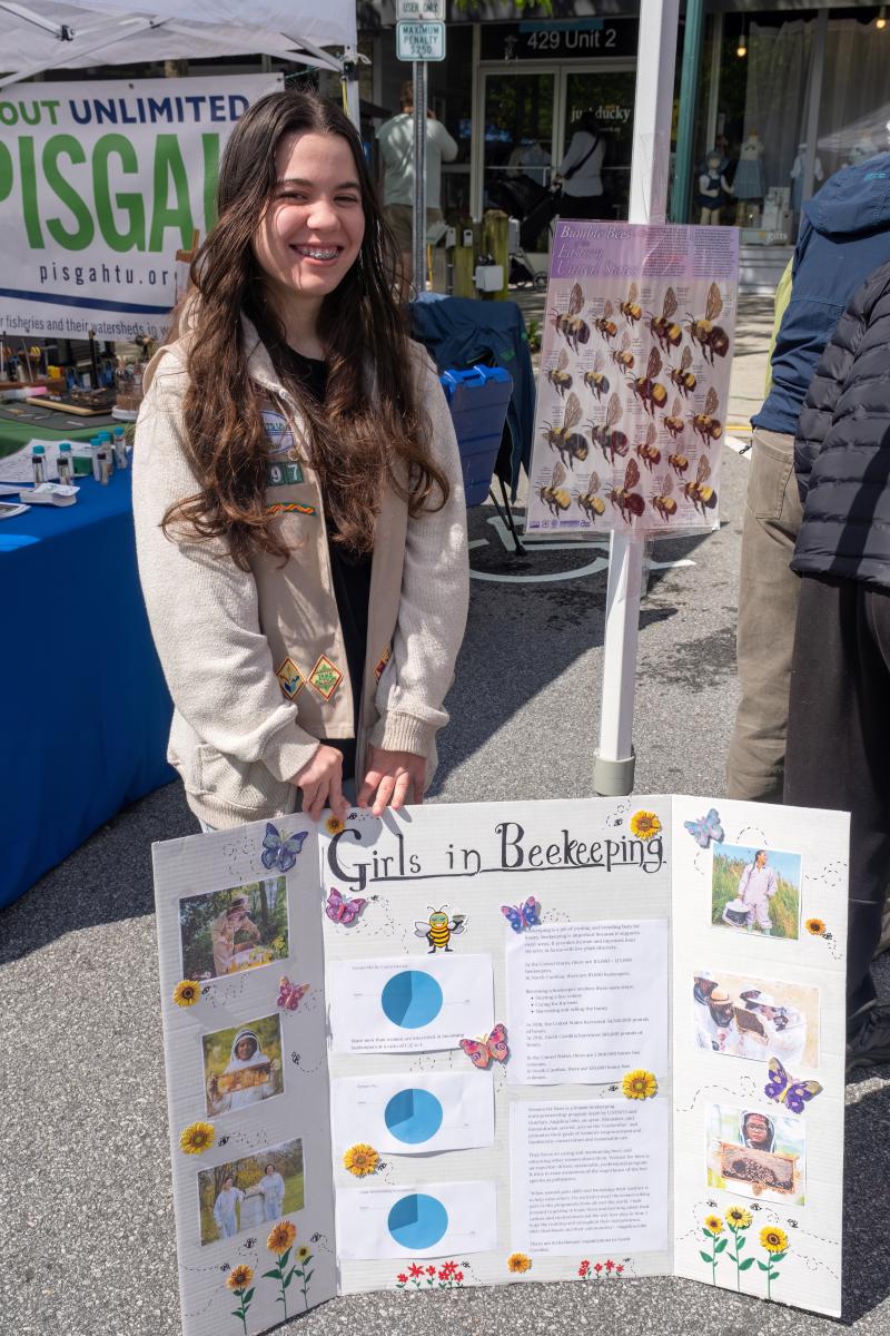 Environmental advocates come in all ages with this participant showcasing the importance of beekeeping.