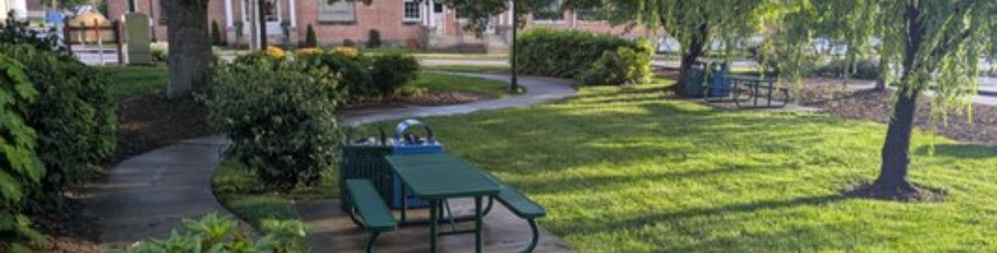 Dr. Martin Luther King Jr. Memorial Park walking path and table